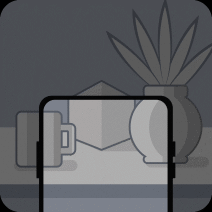 Animated guide showing how to frame the device